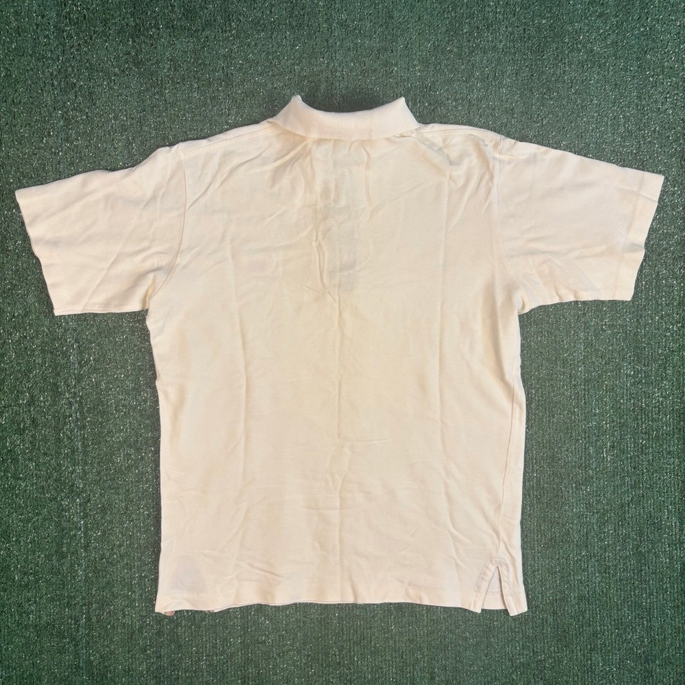 Burberrys Polo Shirt Mens L Cream Good Condition Embroidered Knight Logo - Picture 3 of 5